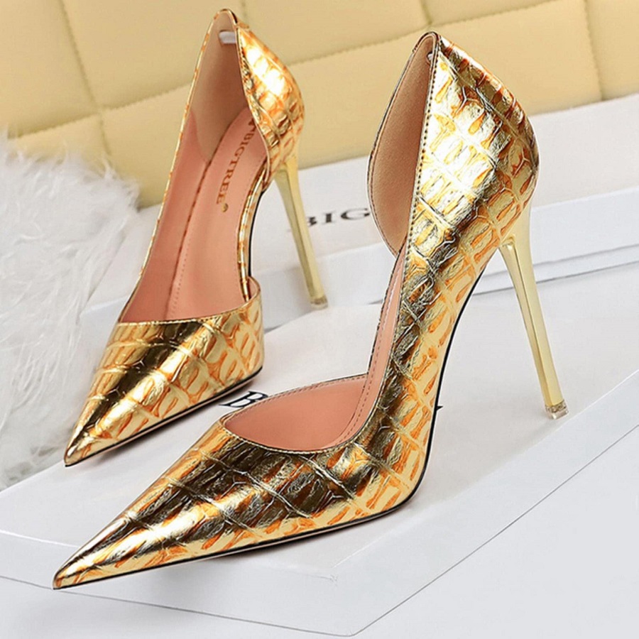 Gold High Heels